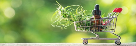 shopping cart of cannabis